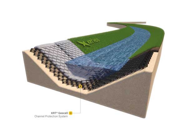 Cellular Confinement System Erosion Control in Hydraulic Structures